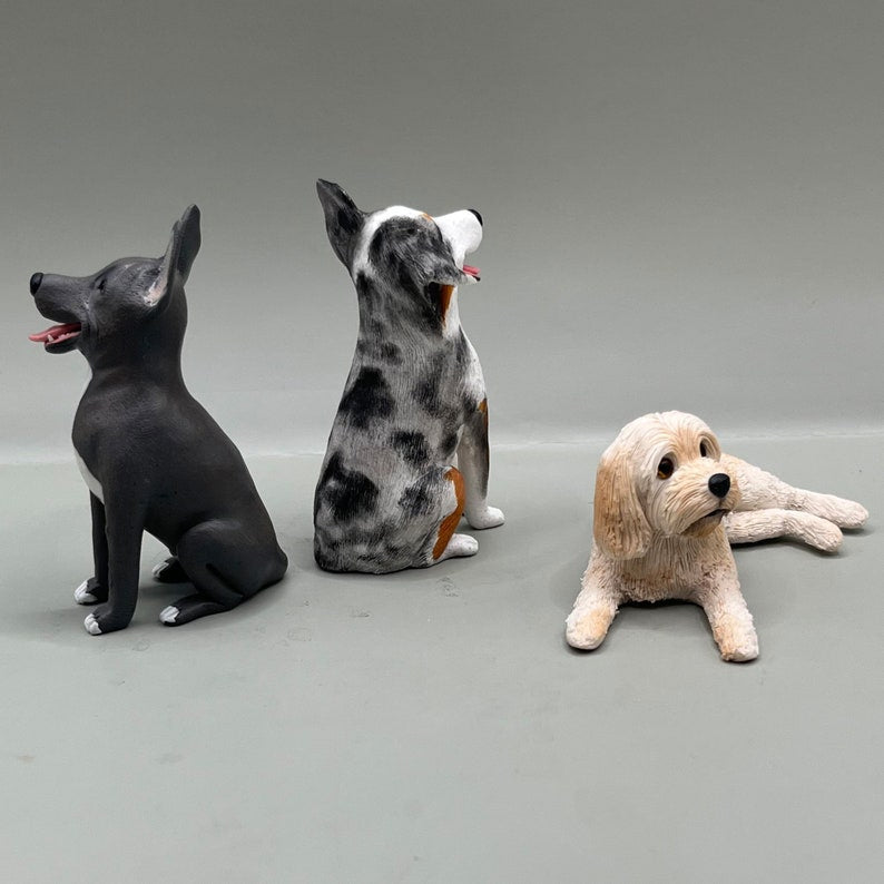 Custom Pets Dog Cat Clay Sculpture, Wedding Cake Topper, Pets Birthday Party Gifts