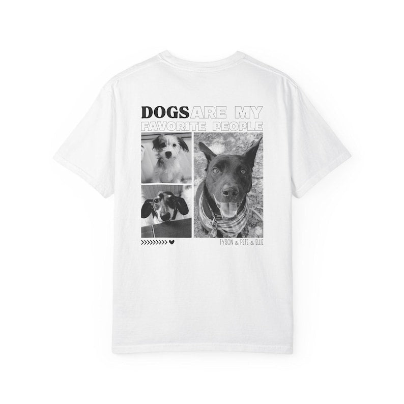 Custom Dog Photo T-Shirt, Back Portrait Design