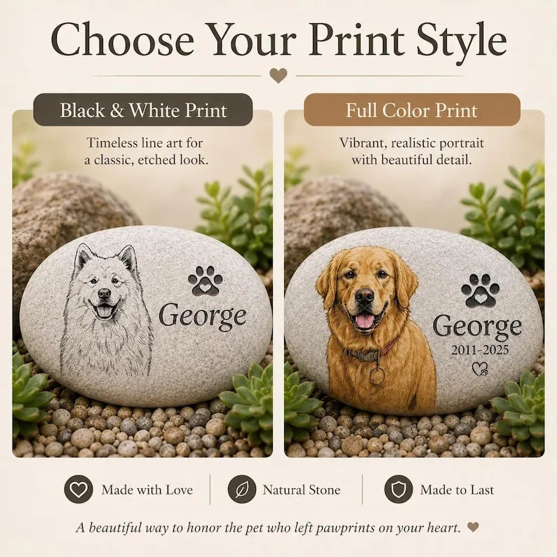 Personalized Pet Memorial Garden Stone, Personalized Pet Sympathy Pebble, Pet Memorial Gift