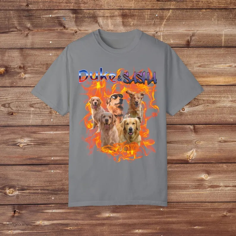 Personalized Pet Tee, Custom Pet Photo Vintage 90s Graphic, Bootleg Rap Dog Shirt Sweatshirt Hoodie