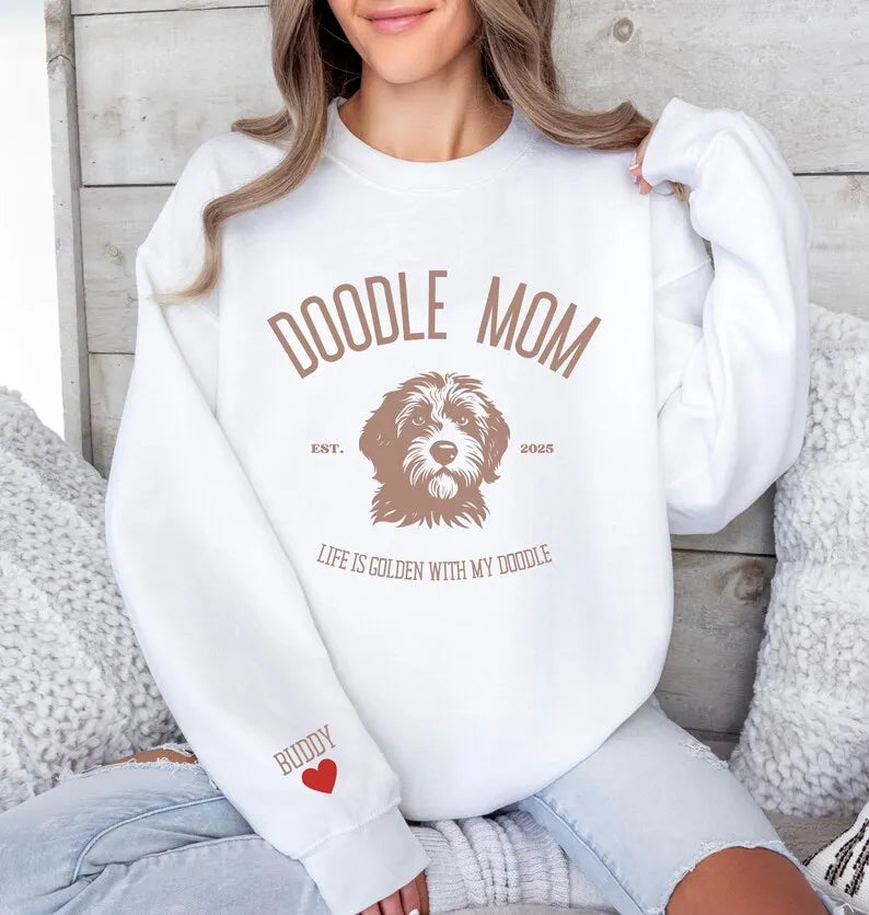 Doodle Mom Custom Dog Photo Printed Sweatshirt T-shirt Hoodie