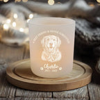 Personalized Dog Memorial Gifts, Engraved Tealight Holder with Dog Picture
