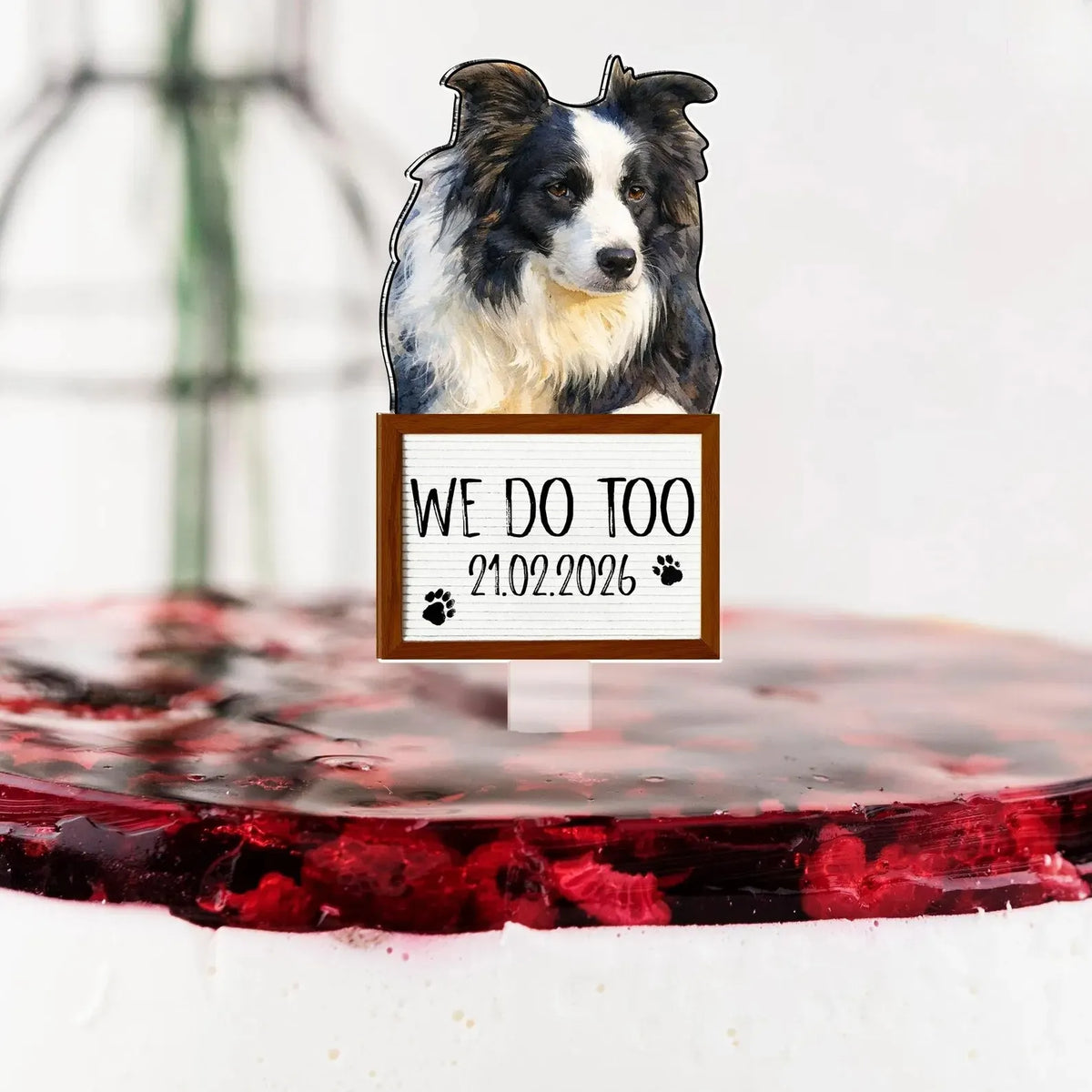Personalized Dog Wedding Cake Topper, Unique Wedding Keepsake