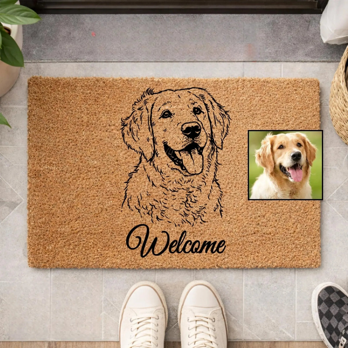 Custom Pet Photo Coir Doormat, Pet Lover Doormat
