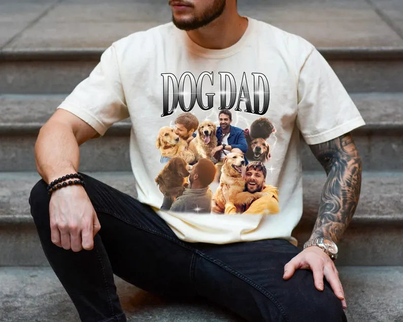 Custom Dog Dad Shirt with Photo, Pet Bootleg Shirt, Father's Day Gift