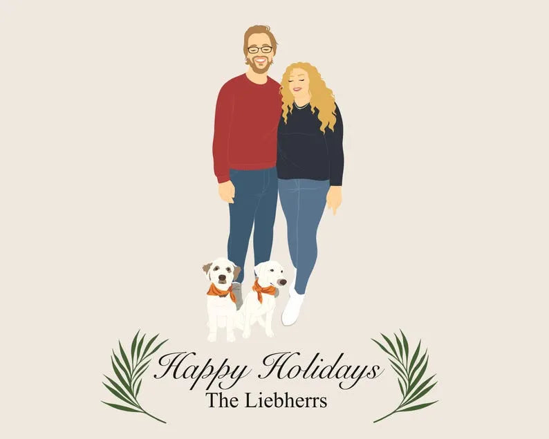 Custom Christmas Cards With Family Portrait From Photo Custom Holiday Card
