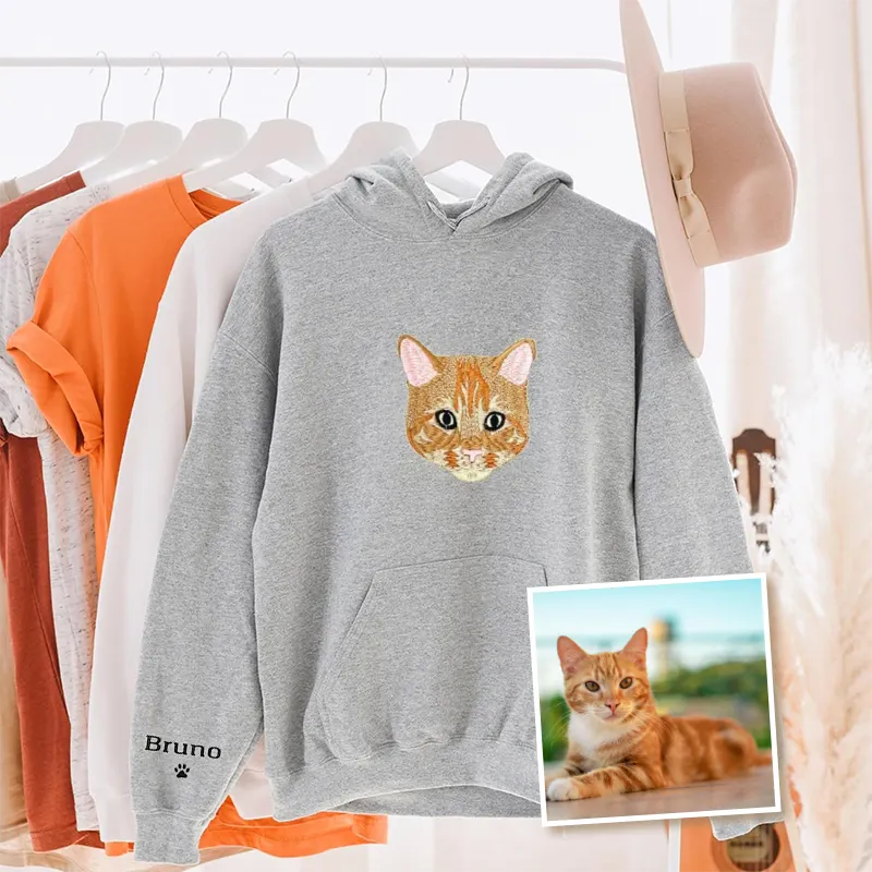 Ginger Cat Lover Custom Embroidered Sweatshirt Hoodie T-shirt