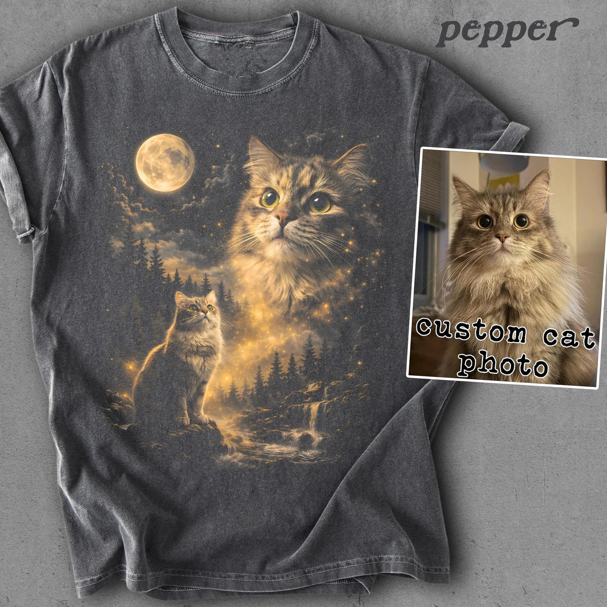 Custom Pet Photo Howling to The Moon Shirt