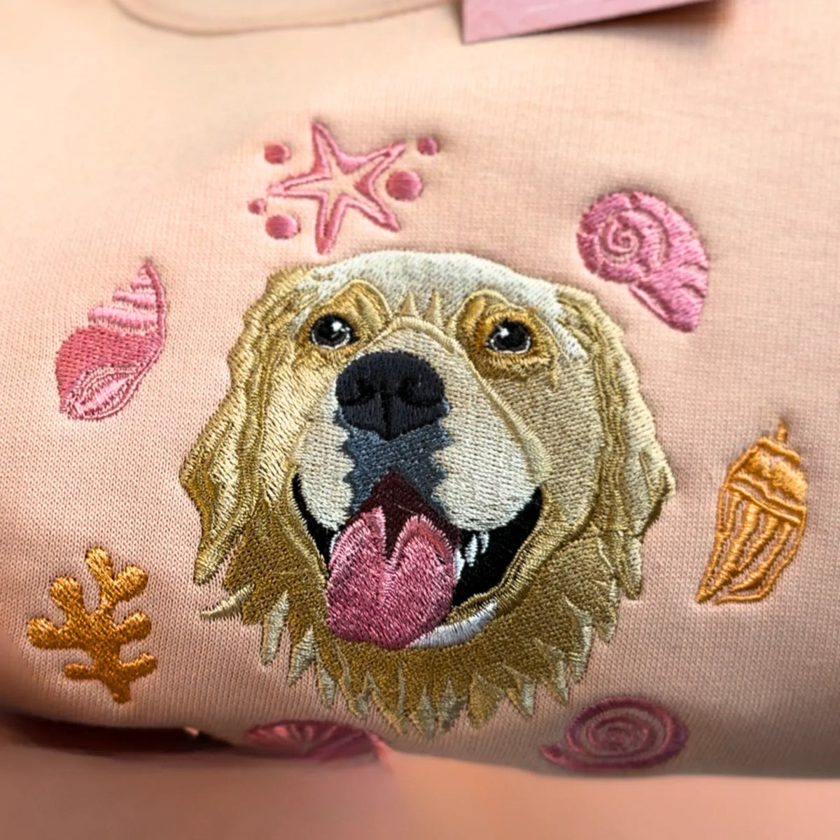 Custom Embroidered Pet Portrait Shells Sweatshirt Hoodie T-shirt- Colorful Design