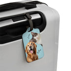 Custom Leather Pet Luggage Tag, Personalized Pet Photo Tag For Travel
