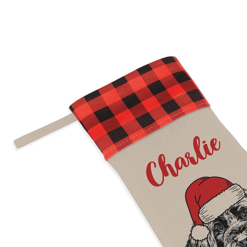 Custom Pet Santa Hat Christmas Stocking, - Personalized Dog Stockings