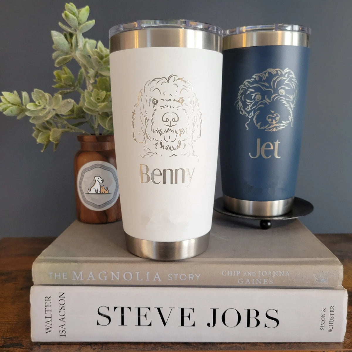 Custom Pet Portraits Insulated Tumbler, Cup for Dog Mom, Dog Dad