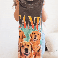  Custom Vintage 90s Pet T-Shirt, Personalized Dog Photo Retro Bootleg Tee