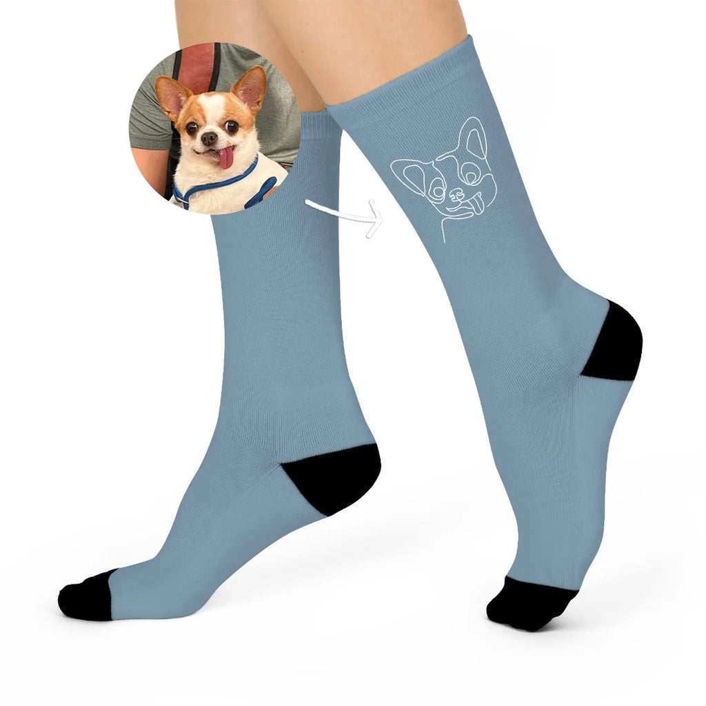 Personalized Pet Portrait Embroidered Socks