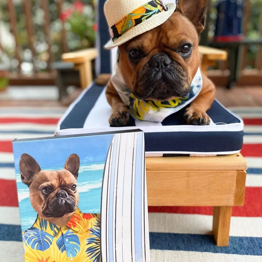 The Surfer - Custom Pet Portrait Canvas Frame