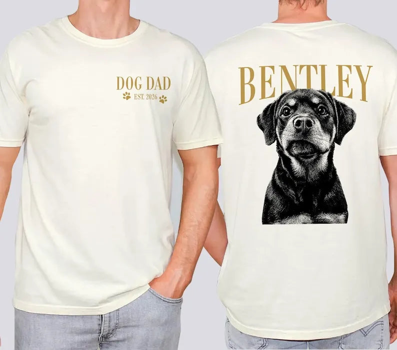 Custom Dog Dad Shirt with Pet Photo and Pet Name, Dog Lover Owner Gift