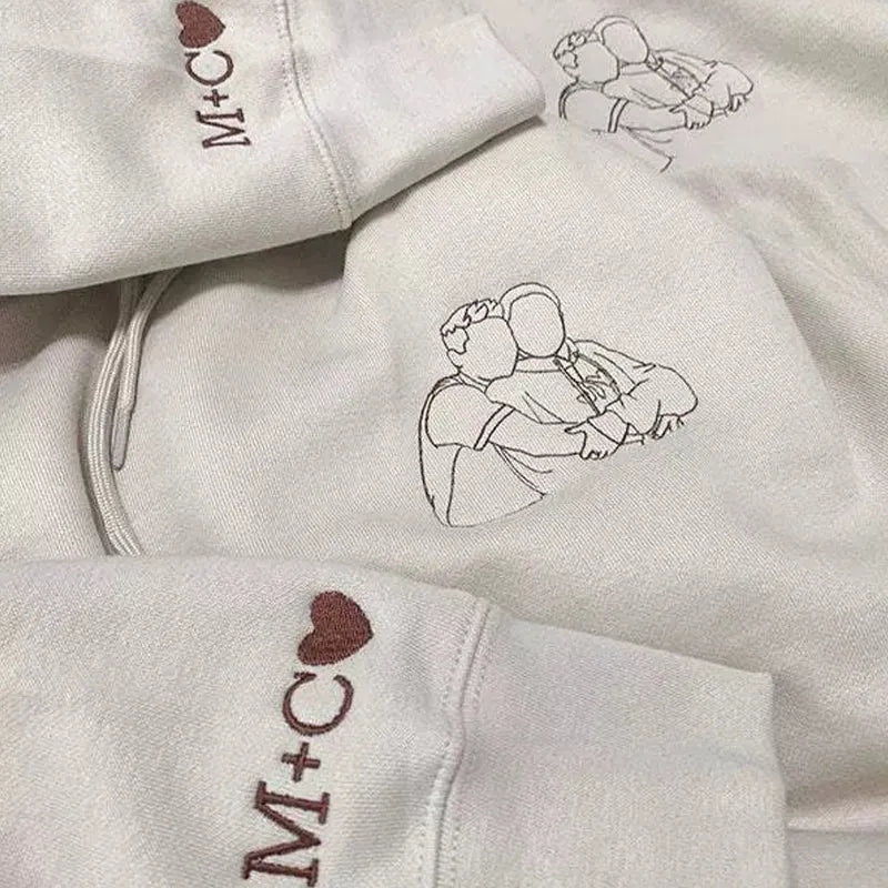 Personalized Embroidered Outline Photo Sweatshirt