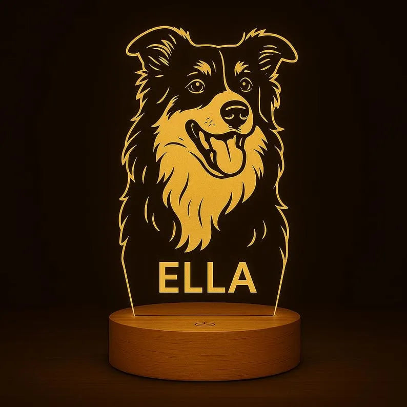 Custom Pet Lamp – Personalized LED Acrylic Night Light with Pet Name, Pet Memorial Gift