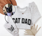 Cat Dad Personalized Sweatshirt – Custom Pet Portrait Shirt for Father’s Day or Birthday