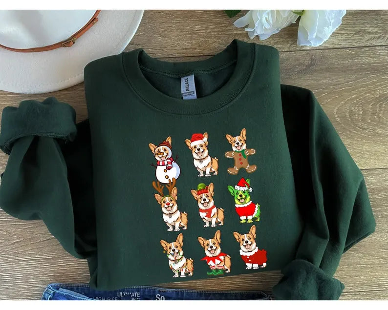 Corgi Mom Sweatshirt T shirt Hoodie, Christmas Dog Shirt