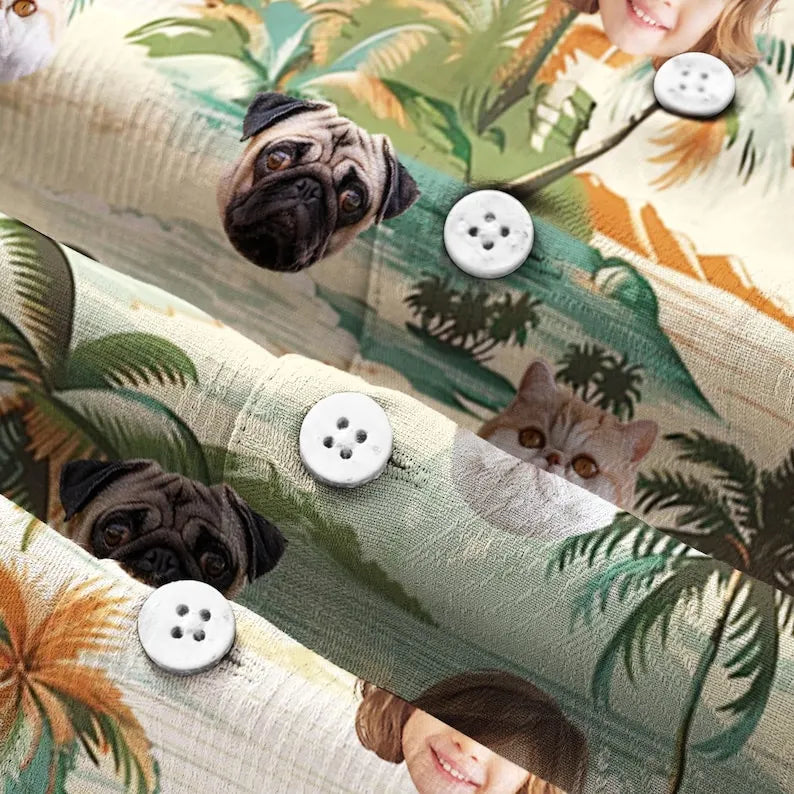 Custom Photo Dog Hawaiian Shirt, Dog Dad Hawaiian Aloha Shirt