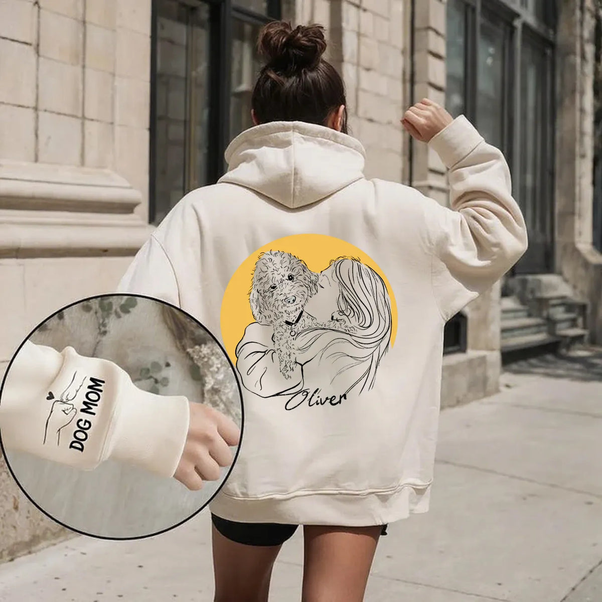PetFiestas® Custom Pet Portrait Line Drawing Printed Hoodies Sweatshirt T-shirt