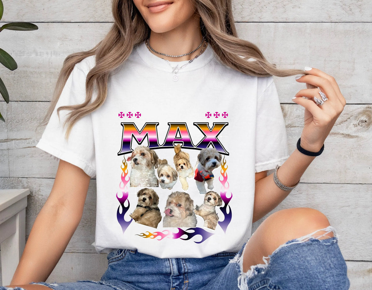 Vintage Custom Dog Shirt Pet Shirt ,90's Custom Photo Vintage Printing Tee Sweatshirt Hoodie