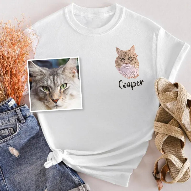 Maine Coon Cat Lover Custom Embroidered Sweatshirt Hoodie T-shirt