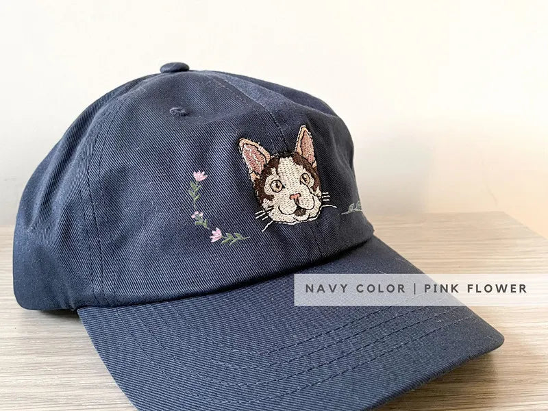 Custom EMBROIDERED Pet Hat Using Pet Photo Personalized Dog Hat Cat Hat