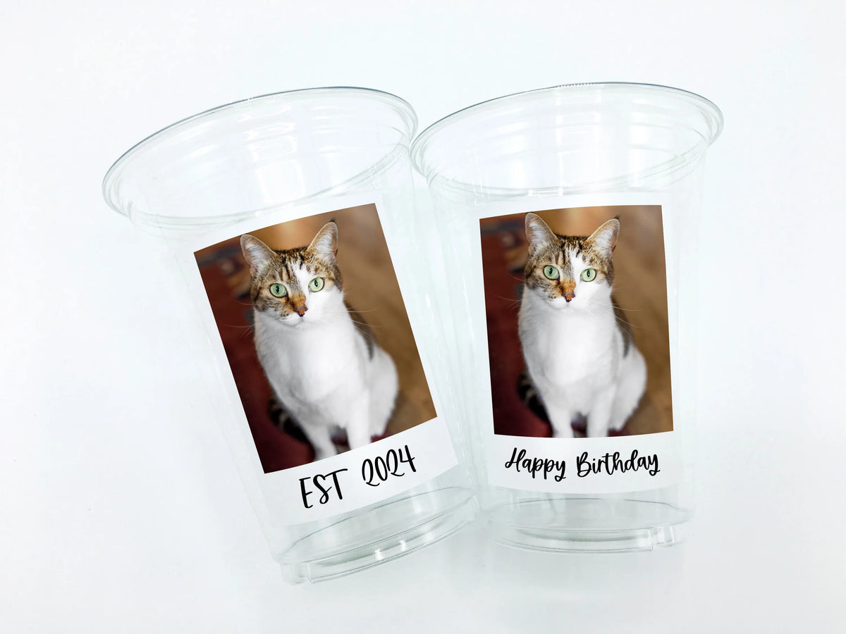 Custom Plastic Cups With Your Photos Personalized Birthday Party Decorations