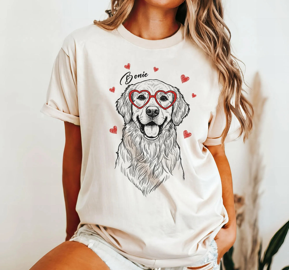Custom Dog Valentine's Day Shirt, Personalized Dog Cat Drawing Sweatshirt