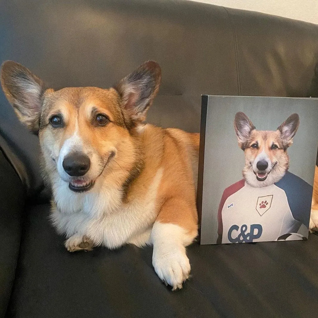 The Soccer Player - Custom Pet Portrait Canvas Frame
