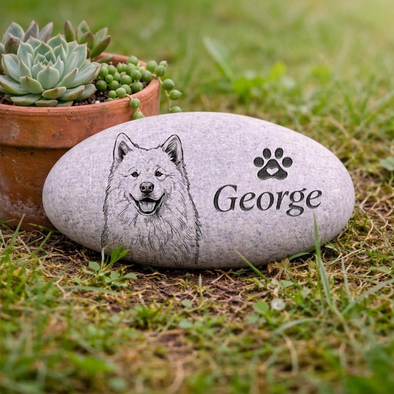 Personalized Pet Memorial Garden Stone, Personalized Pet Sympathy Pebble, Pet Memorial Gift