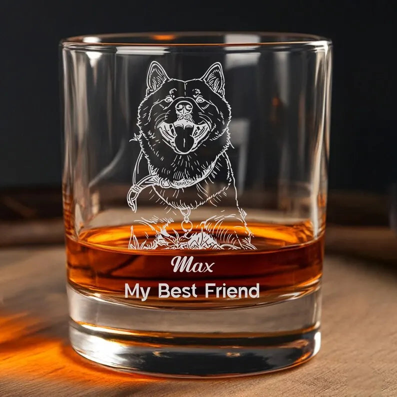 Custom Photo Pet Whiskey Decanter Set With Glasses, Gift For Dog Lovers