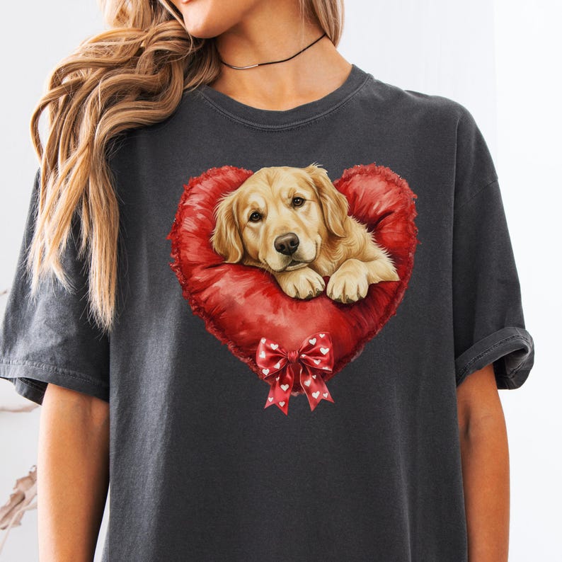 Custom Pet Valentines Day Sweatshirt - Personalized Dog/Cat on Heart Shape Pillow Graphic T-shirt