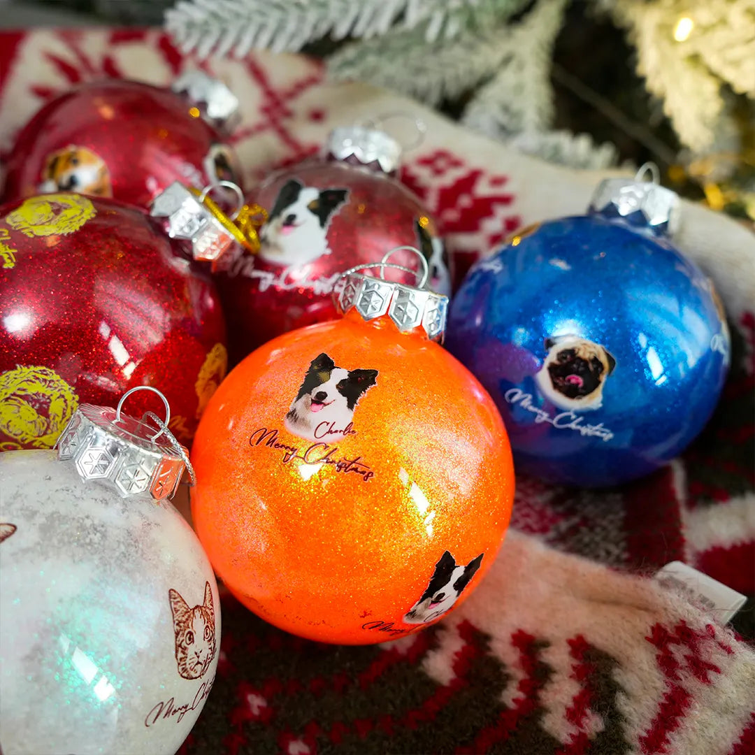 Personalized Pet Portrait Christmas Tree Ornaments – Photo Oil Painting Effect
