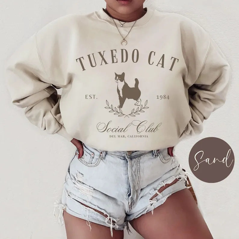 Custom Cat Social Club Name Sweatshirt T-shirt Hoodie, Cat Pet Lover Gift