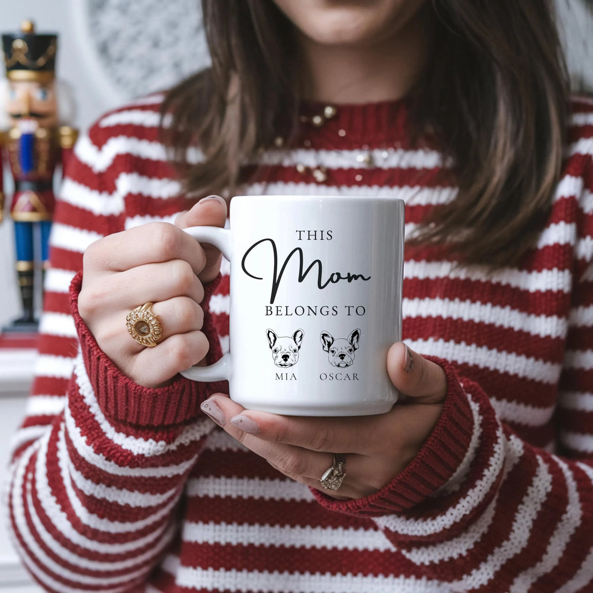 This Mom Belongs To Mug Personalized Dog Photo Line Art Mug, Mothers Day Gift, Gift for Dog Mom