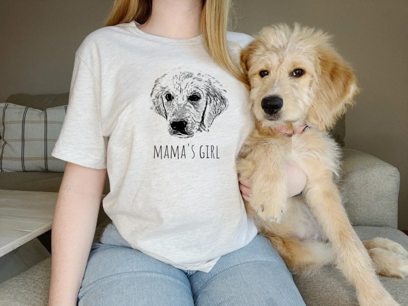 Custom Pet Portrait T-Shirt Personalized Dog Mom Gift Pet Photo Sweatshirt Hoodie