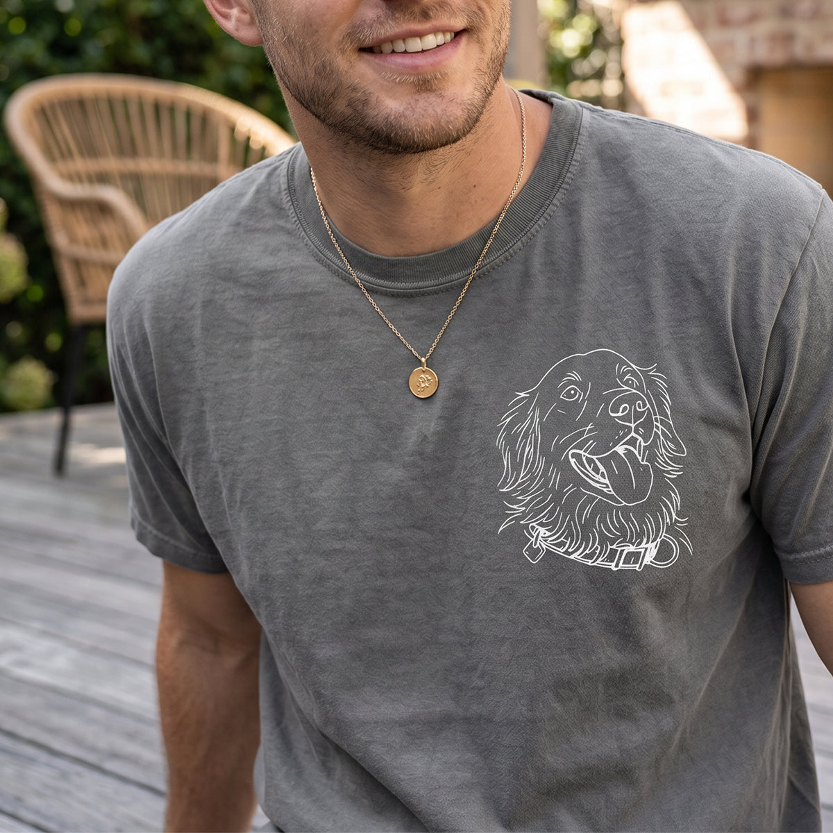 Custom Pet Face Line Art Printed Sweatshirt T-shirt, Minimalist Pet Photo Shirt