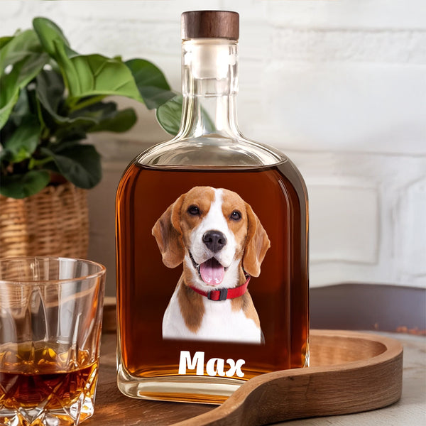 Custom Dog Photo Whiskey Bottle For Dog Lovers