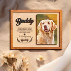 Personalized Dog Memorial Wood Frame, Memorial Pet with Art Photo, Pet Memorial Plaque 