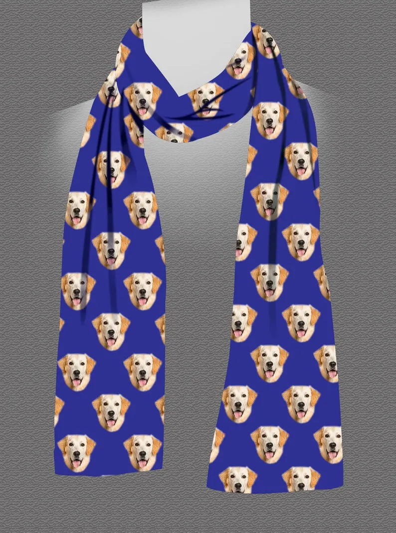 Custom Your Photo On Scarf, Photo Scarves Custom Pet Photo Scarf 