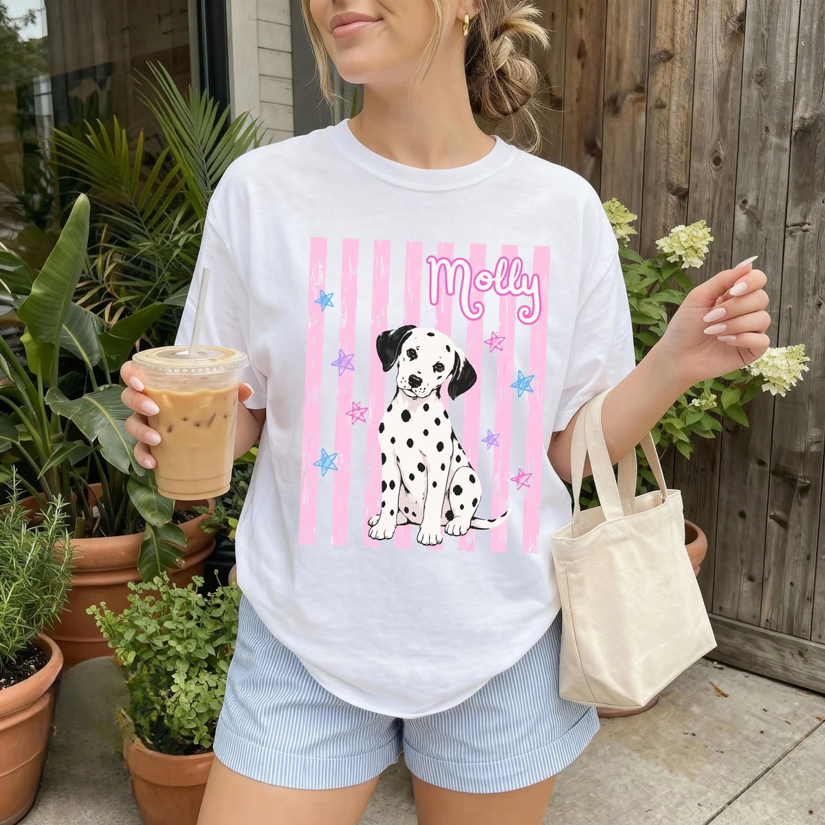 Custom Dog and Name Y2K Style T-Shirt for Dog Lovers