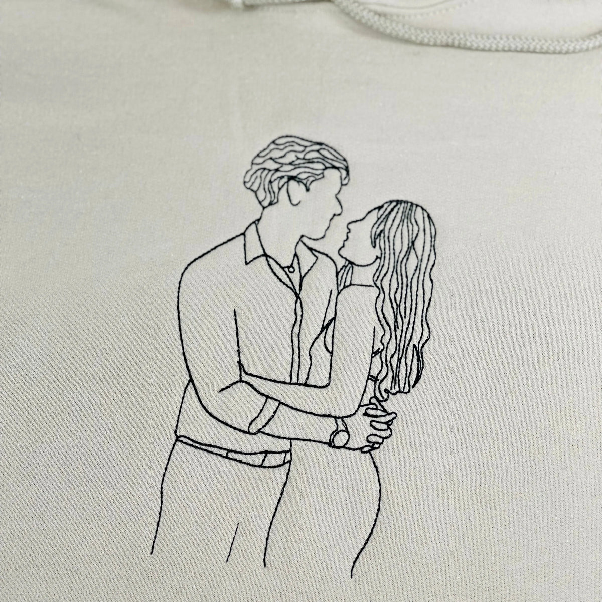 Custom Embroidered Portrait from Photo Sweatshirt, Couple Sweatshirts, Couples Portrait, Custom Photo Hoodie, Personaliz
