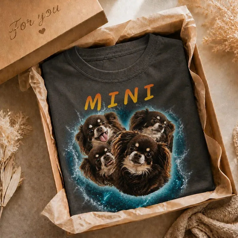 Custom Retro Bootleg Pet Shirt – Summer Ocean Beach Vibe Personalized Tee