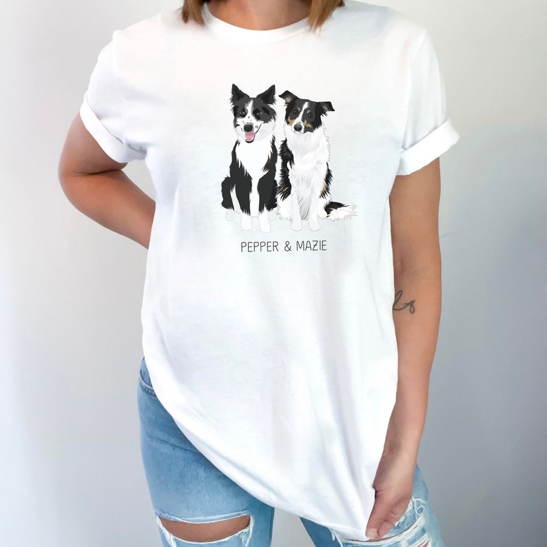 Custom Pet Portrait Sweatshirt, T-Shirt, Hoodie – Personalized Dog Drawing with Name