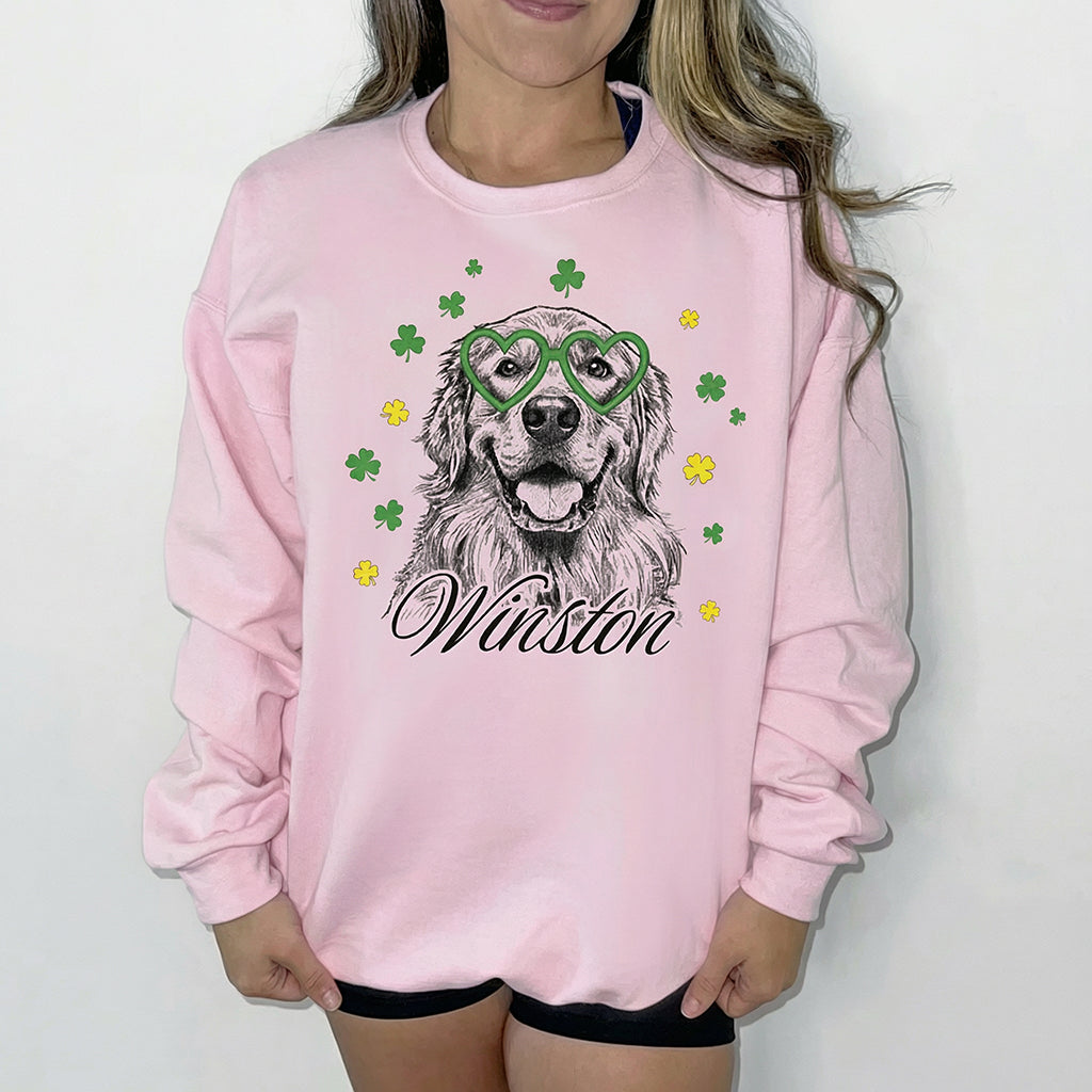Custom Pet Photo Sweatshirt, St. Patrick's Day Dog or Cat Photo Hoodie T-shirt