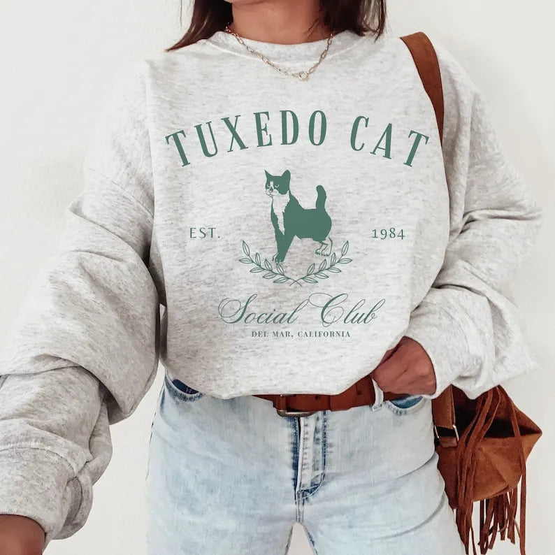 Custom Cat Social Club Name Sweatshirt T-shirt Hoodie, Cat Pet Lover Gift