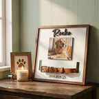 Custom Memorial Pet Collar Sign, Dog Memorial Wood Frame With Collar Holder, Dog Sympathy Gift